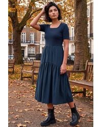 Roman - Knit Woven Mix Midi Dress - Lyst