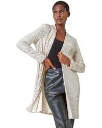 Roman - Longline Sequin Stretch Jacket - Lyst
