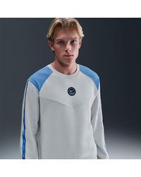 Nike - Crew Neck Ribbed Collar Long Sleeve Raglan Sweatshirt - Lyst