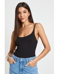Boohoo - Premium Stretch Contour Strappy Bodysuit - Lyst