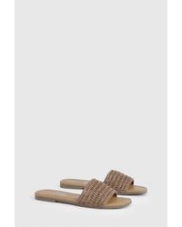 Boohoo - Crochet Square Toe Sliders - Lyst