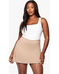 Boohoo - Plus Bengaline Wrap Skort - Lyst