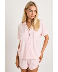 Boohoo - Jersey Piping Detail Short Sleeve Shirt & Shorts Pyjama Set - Lyst