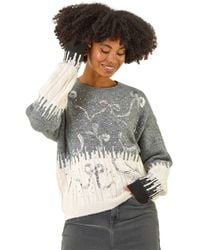 Roman - Jacquard Bow Knit Jumper - Lyst