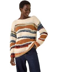 Roman - Jacquard Crew Neck Knit Jumper - Lyst