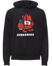 DSquared² - Outdoor Maple Leaf Logo Zwarte Hoodie - Lyst