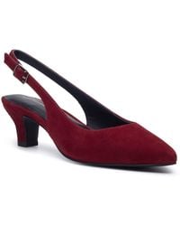 Hush Puppies - Nahla Buckle Kitten Heel Bordeaux Pointy Slingback Shoes - Lyst