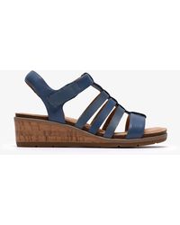 Clarks - Kacha Step Denim Lea Sandals - Lyst