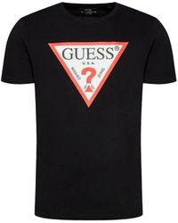 Guess - T Shirt Homme Klassiek Logo Driehoek - Lyst