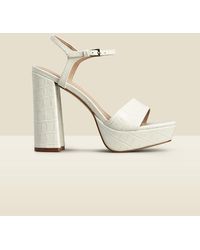 Sosandar - Arabella Croc Leather Platform With Block Heel - Lyst