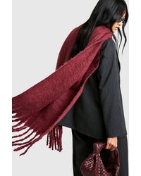 Boohoo - Chunky Oversized Fringe Scarf - Lyst