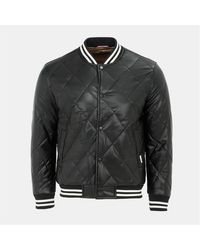 Firetrap - Solid Patterned Snap Button Ribbed Cuff Bomber Jacket - Lyst