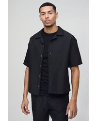BoohooMAN - Oversized Boxy Abstract Padded Revere Shirt - Lyst