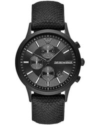 Emporio Armani - Silicone And Steel Chronograph Watch - Lyst