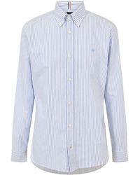 BOSS - H-Roan Oxford-Overhemd Met Lange Mouwen En Knoopsluiting Voor (Pastelblauw) - Lyst