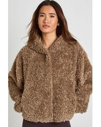 Boohoo - Hooded Teddy Jacket - Lyst