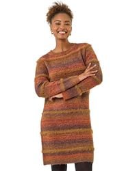 Roman - Stripe Knit Jumper Dress - Lyst