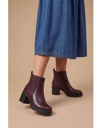 Faith - Lauren Faux Leather High Block Heel Ankle Boots - Lyst