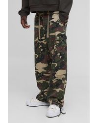 BoohooMAN - Relaxed Rhinestone Camo Cargo Pants - Lyst