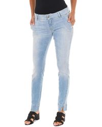Met - Long Denim Trousers Worn Effect With Narrow Cut Hems 70Dbf0282-D762 - Lyst