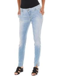 Met - Long Denim Trousers Worn Effect With Narrow Cut Hems 70Dbf0282-D762 - Lyst