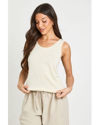 Boohoo - Slub Scoop Neck Vest - Lyst