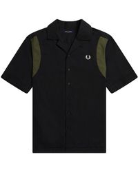 Fred Perry - Panelled Short Sleeve Bowling Shirt Cotton - Lyst