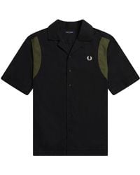 Fred Perry - Panelled Short Sleeve Bowling Shirt Cotton - Lyst