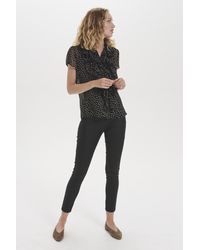 Saint Tropez - Kurzarm-Bluse Slim Fit - Lyst