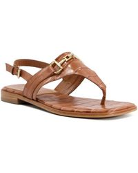 Dune - Ladies Lexley Casual Thong-strap Sandals Leather - Lyst