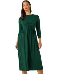 D.u.s.k - Gathered Pocket Stretch Midi Dress - Lyst