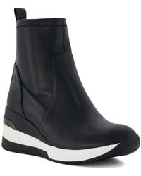 Dune - Ladies Everette Wedge-heeled Leather Sock Trainers Leather - Lyst