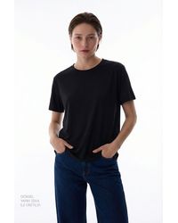 Penti - Oversized Long Knit Crew Neck T-Shirt - Lyst