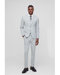 BoohooMAN - Super Skinny Grey Single Breasted Jacket - Lyst
