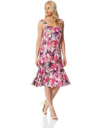 Roman - Tropical Floral Panel Skater Dress - Lyst