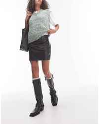 TOPSHOP - Faux Leather Editor Pelmet Mini Skirt - Lyst