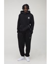 BoohooMAN - Tall Regular B Embroidered Piped Hoodie & Oversized Jogger Tracksuit - Lyst