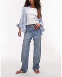 TOPSHOP - Mid Rise Loose Fit Straight Jean - Lyst