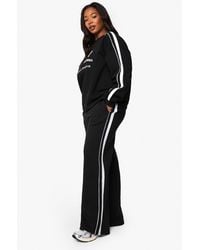 Boohoo - Plus Side Stripe Wide Leg Joggers - Lyst