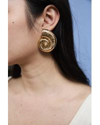 The Jewellery Stockroom - Plated Chunky Shell Stud Earrings - Lyst