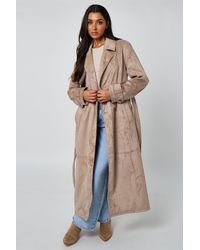 Urban Bliss - Faux Suede Trench Coat - Lyst