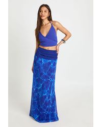 Boohoo - Chiffon Ruched Waist Maxi Skirt - Lyst