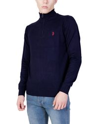 U.S. POLO ASSN. - U. Polo Assn. Herren Pullover Mit Halbem Reissverschluss Marineblau - Lyst