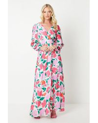 Debut London - By Coast Printed Peony Chiffon Maxi Dress - Lyst