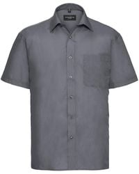 Russell - Collection Poplin Easy-Care Short-Sleeved Shirt (Convoy) - Lyst