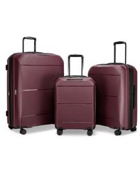 Infinity Leather - Uitbreidbare Bordeauxrode Harde Pp 8-wiel Bagage Reiskofferset Voor Handbagage En Vakantie - Lyst