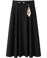 MixRay - Hoge Taille A-Lijn Midi Rok Met Accessoires - Lyst