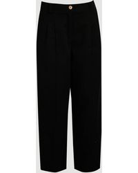 Karen Millen - Cotton Utility Button Detail Barrel Leg Trouser - Lyst