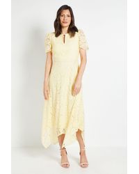 Wallis - Lace Hanky Hem Midi Dress - Lyst