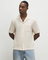 River Island - Shirt Regular Fit Textured Short Sleeve - Lyst